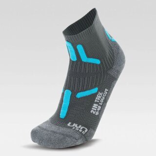 UYN  Woman Trekking 2In Low Cut Socks Anthracite/Turquoise G439
