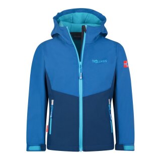 Trollkids Kids Kristiansand Jacket alpine blue/dark indigo/pool blue 144