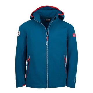 Trollkids Kids Kvalvika Jacket petrol/spicy red 151