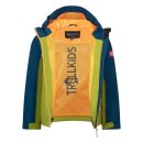 Trollkids Kids Telemark Jacket pear green/madeira blue/sahara sunset 360
