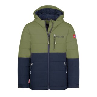 Trollkids Kids Hemsedal Snow Jacket XT Ski- Winterjacke, moss/mystic blue