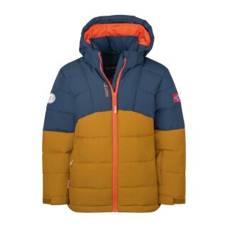 Trollkids Kids Gryllefjord Winterjacke, bronze/mystic blue/flame orange