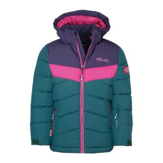 Trollkids Girls Gryllefjord Winterjacke, midnight petrol/deep violet/dark pink