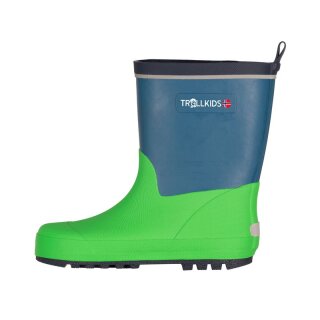 Trollkids Kids Lysefjord Rubber Boots dark marine/fresh green/mystic blue 104