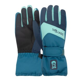 Trollkids Kids Rauland Glove Fingerhandschuhe, dark marine/mystic blue/arctic blue