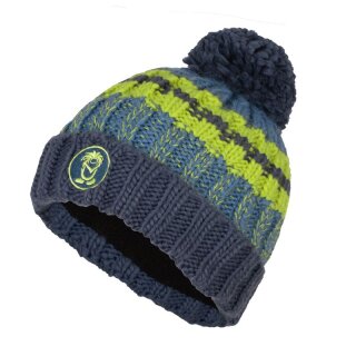 Trollkids Kids Troll Bobble Cap Bommelmütze, glow green/mystic blue/nordic blue