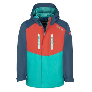 Trollkids Kids Nusfjord Jacket red clay/mystic blue/blue coral 423