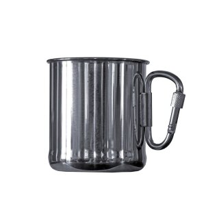 BasicNature Edelstahlbecher Space Safer Thermo  0,33 L Karabiner